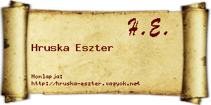 Hruska Eszter névjegykártya